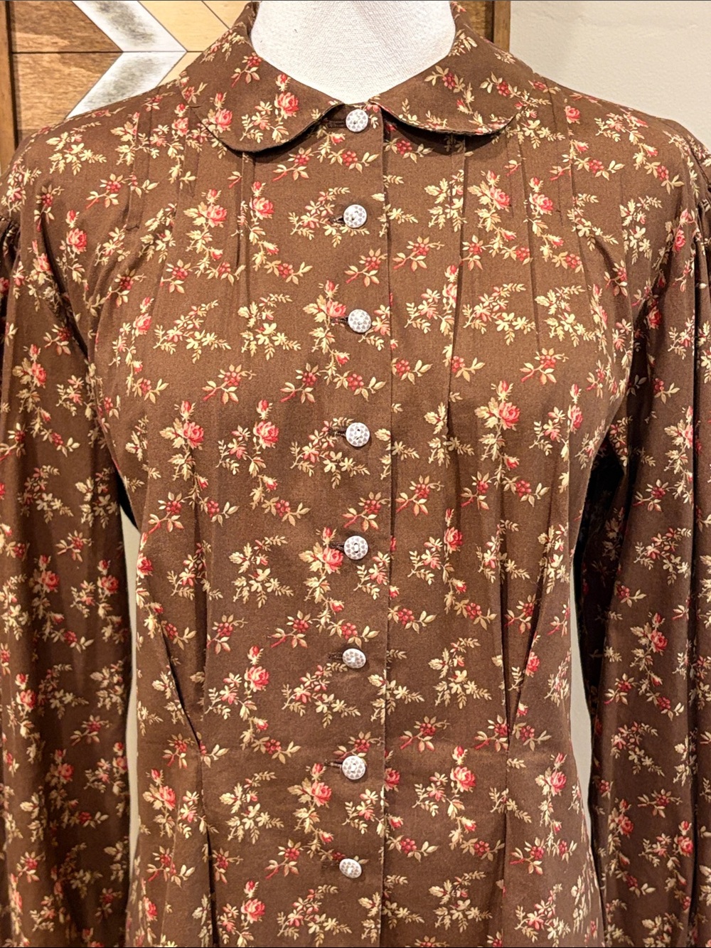 Vintage Ralph Lauren Country 90s Tailored Floral Cottagecore Puff Sleeve Blouse - Picture 4 of 12